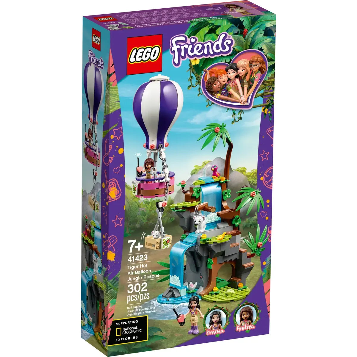 LEGO 41423 - Tijger Reddingsactie met Luchtballon in Jungle